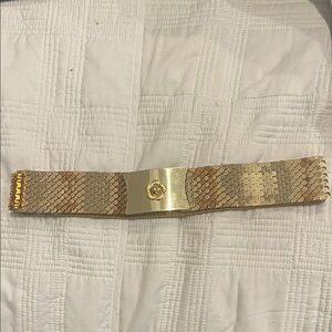 Gold and Tan Chain Link Belt